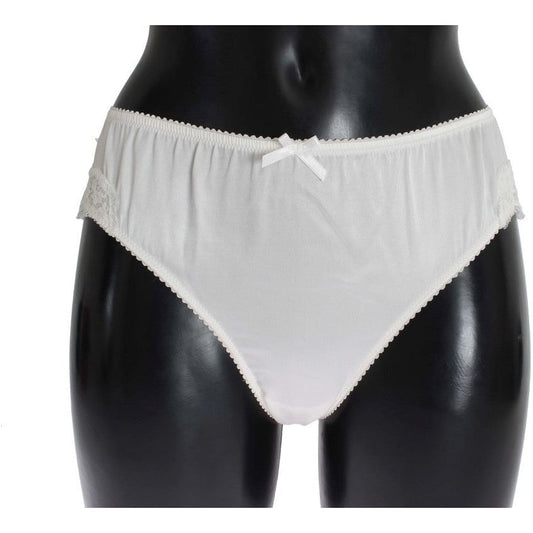 Dolce & Gabbana Elegant White Silk Blend Underwear white-satin-stretch-underwear-panties