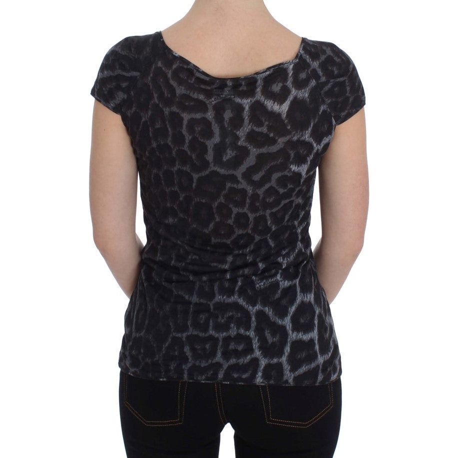 Cavalli Chic Leopard Modal Top by Cavalli gray-leopard-modal-t-shirt-blouse-top 305190-gray-leopard-modal-t-shirt-blouse-top-2.jpg