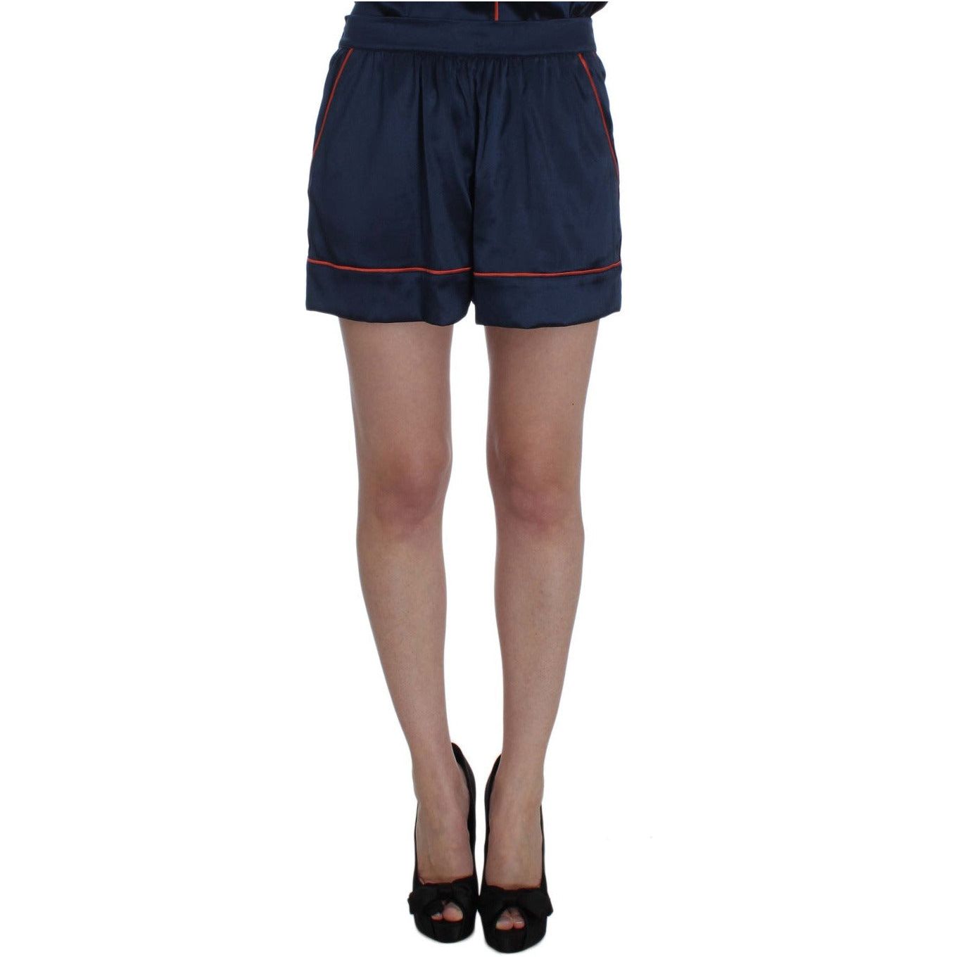 Dolce & Gabbana Elegant Silk Stretch Mini Shorts blue-silk-stretch-sleepwear-shorts