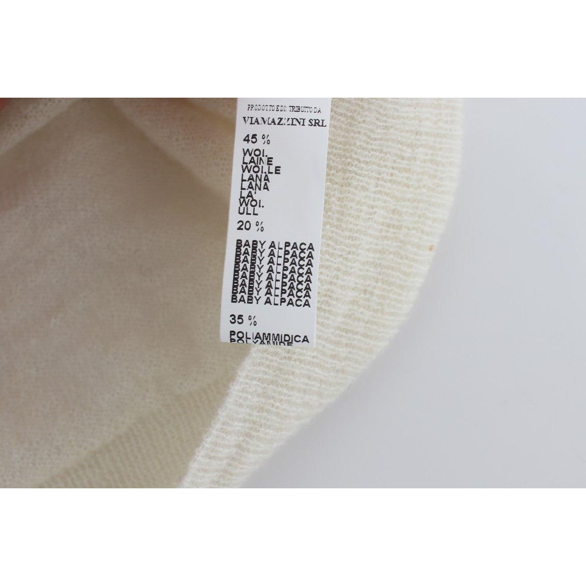 Ermanno Scervino Elegant White Crop Cardigan Sweater white-wool-blend-sweater-cardigan