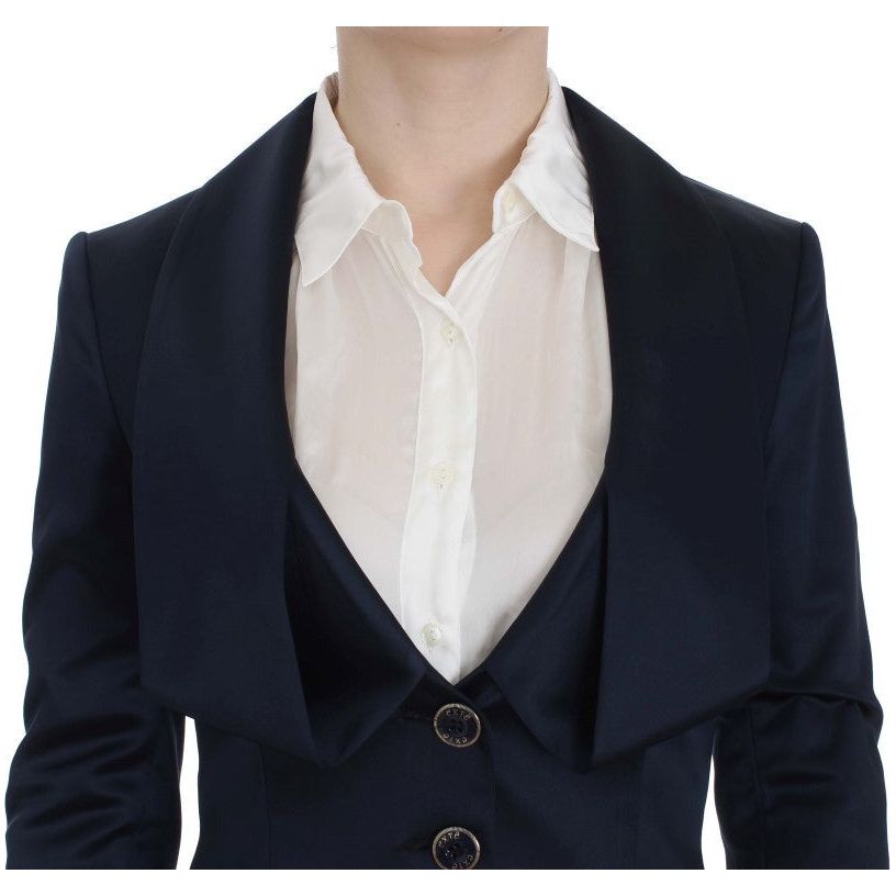 Exte Elegant Blue Blazer Jacket with Designer Flair Blazer Jacket blue-three-button-single-breasted-blazer-jacket