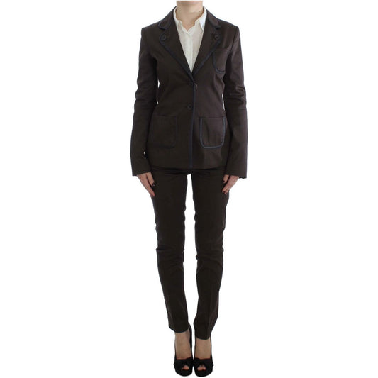 Exte Chic Brown Cotton-Elastane Suit Set Suit brown-stretch-two-button-suit 309019-brown-stretch-two-button-suit_9ef02198-d956-44ec-a161-a47d44d7b90a.jpg