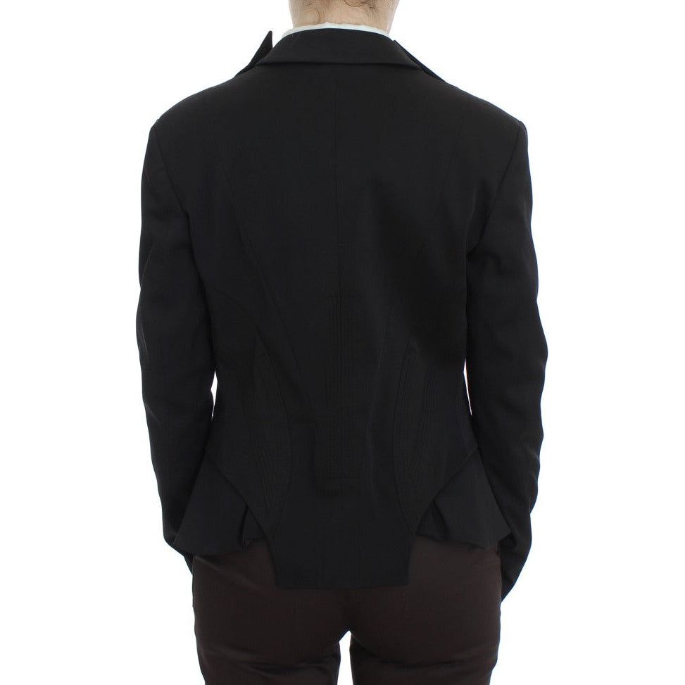 Exte Elegant Black Stretch Blazer Jacket Blazer Jacket black-stretch-single-breasted-blazer-jacket