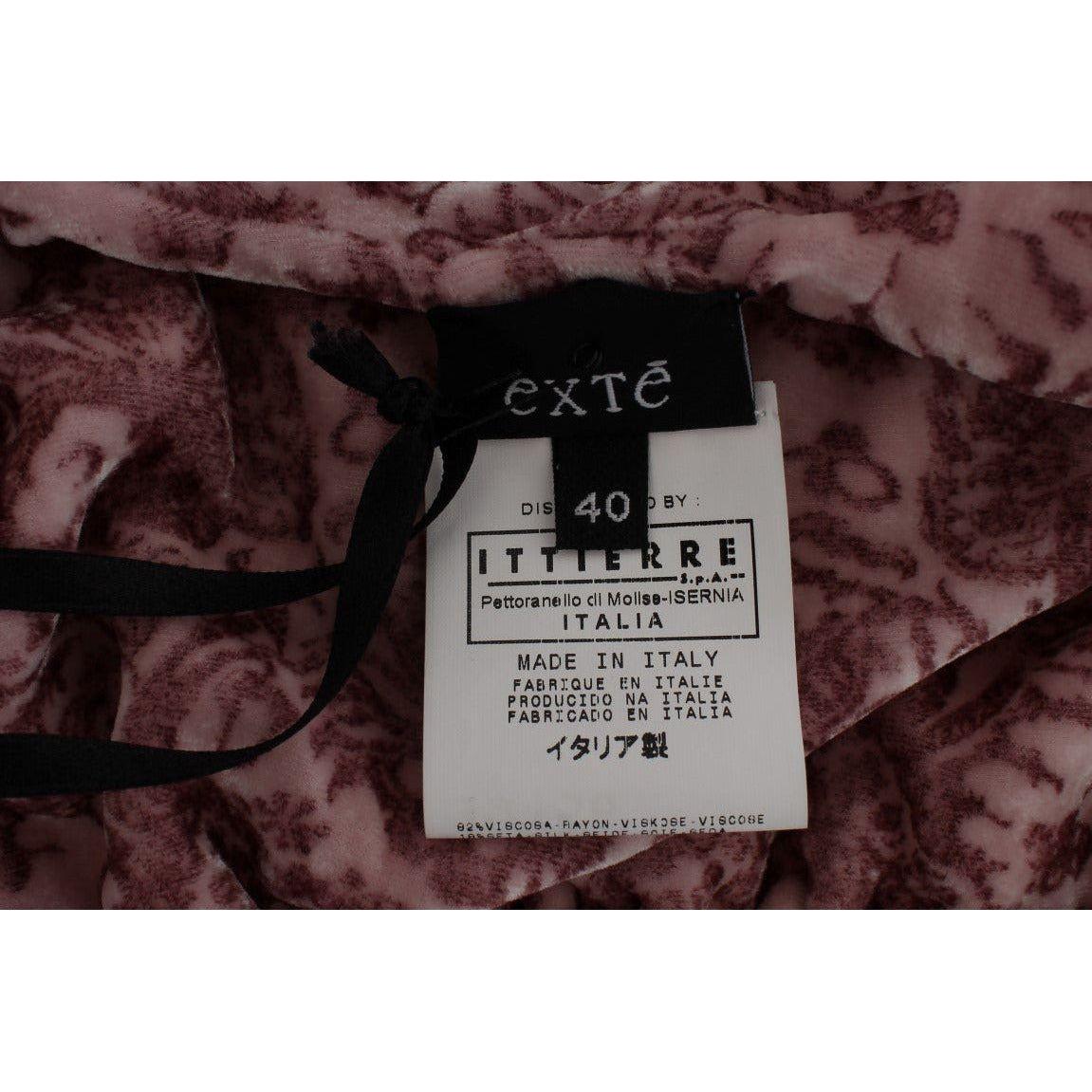 Exte Silk Blend Floral Print Top pink-floral-print-viscose-silk-blouse-top