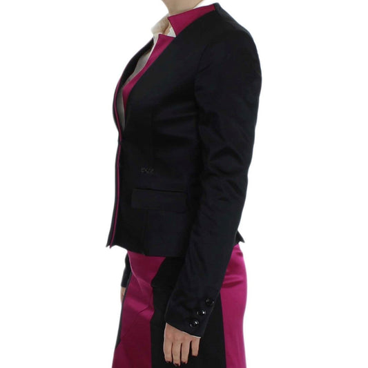 Exte Chic Black and Pink Single-Breasted Blazer Blazer Jacket black-pink-stretch-blazer-jacket 309255-black-pink-stretch-blazer-jacket-1_3c126b8b-157b-4f82-90d3-103f233aded2.jpg