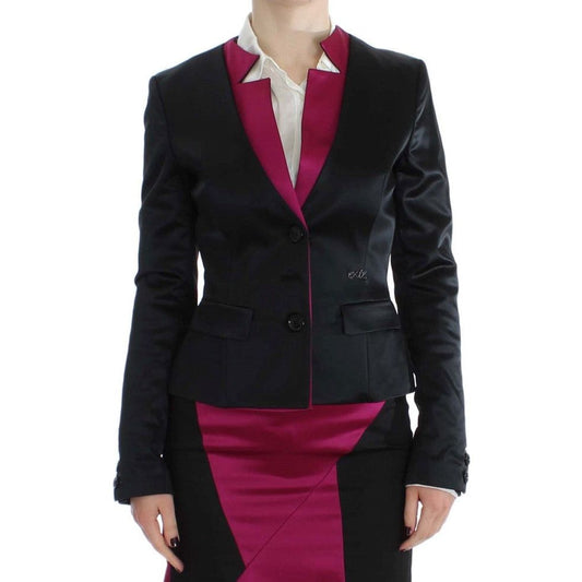 Exte Chic Black and Pink Single-Breasted Blazer Blazer Jacket black-pink-stretch-blazer-jacket 309255-black-pink-stretch-blazer-jacket_16ea538d-bf49-4da4-b77d-d61ac80e97b5.jpg