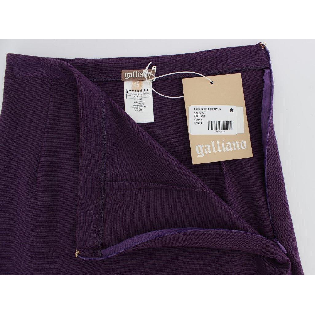 John Galliano Elegant Purple Pencil Skirt purple-stretch-pencil-skirt