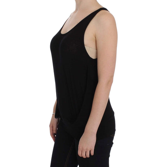 PLEIN SUD Sleek Black Cami Blouse Tank Top black-stretch-sleeveless-blouse 309572-black-stretch-sleeveless-blouse-1.jpg