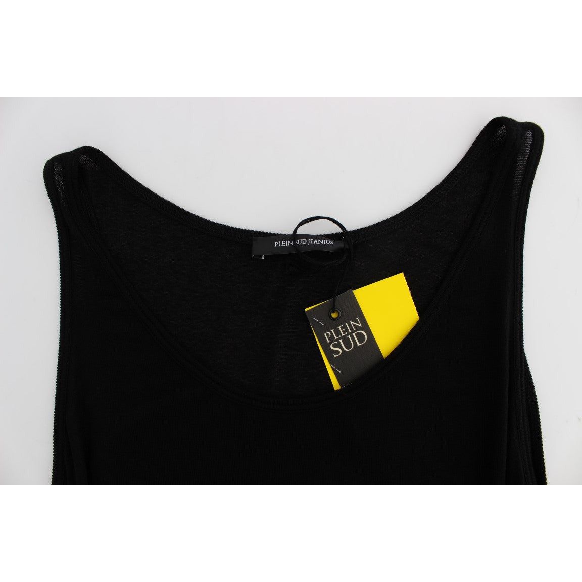 PLEIN SUD Sleek Black Cami Blouse Tank Top black-stretch-sleeveless-blouse