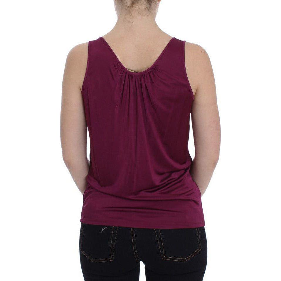 PLEIN SUD Elegant Purple Rayon Cami Blouse purple-sleeveless-top-blouse