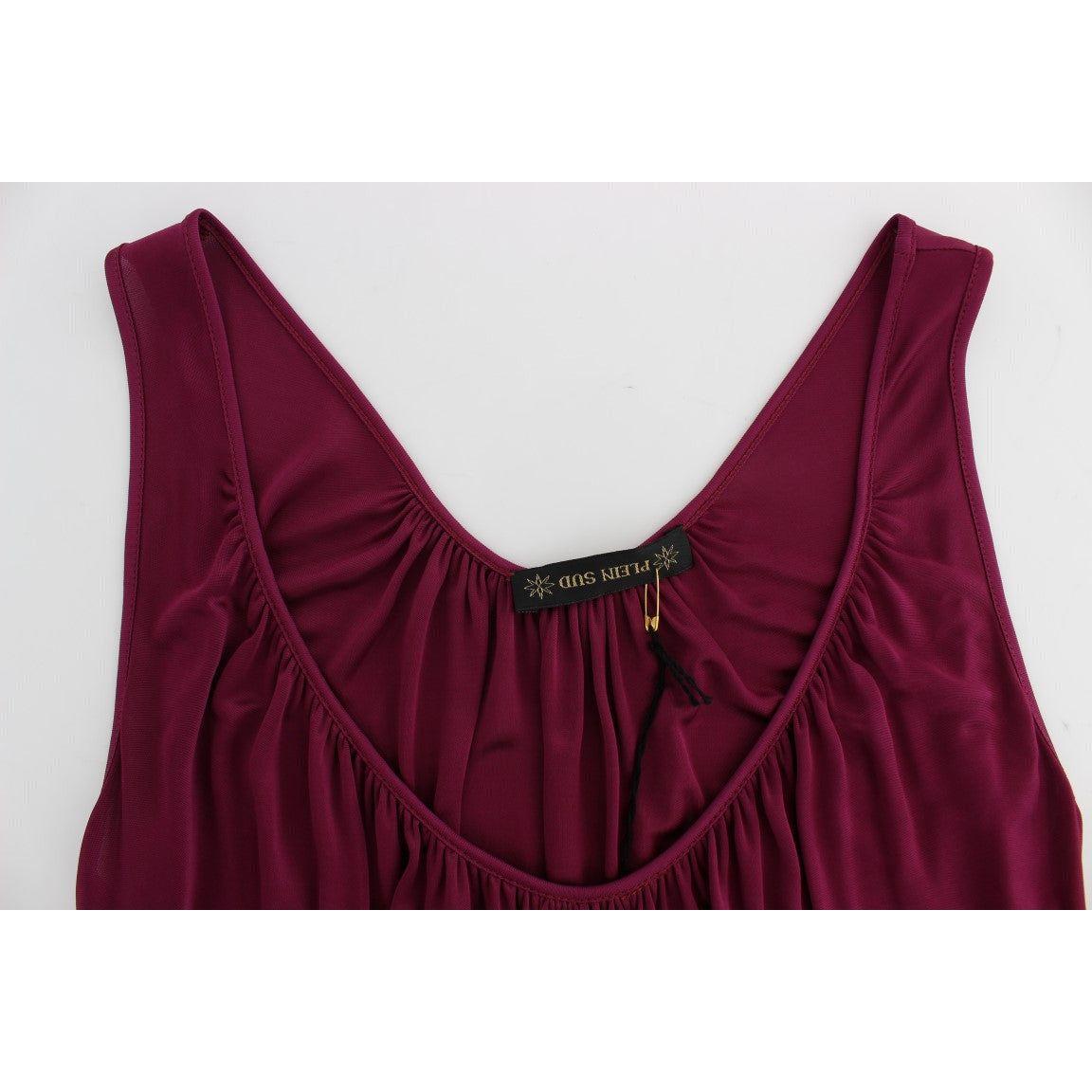 PLEIN SUD Elegant Purple Rayon Cami Blouse purple-sleeveless-top-blouse