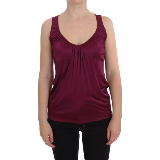PLEIN SUD Elegant Purple Rayon Cami Blouse purple-sleeveless-top-blouse 309756-purple-sleeveless-top-blouse.jpg