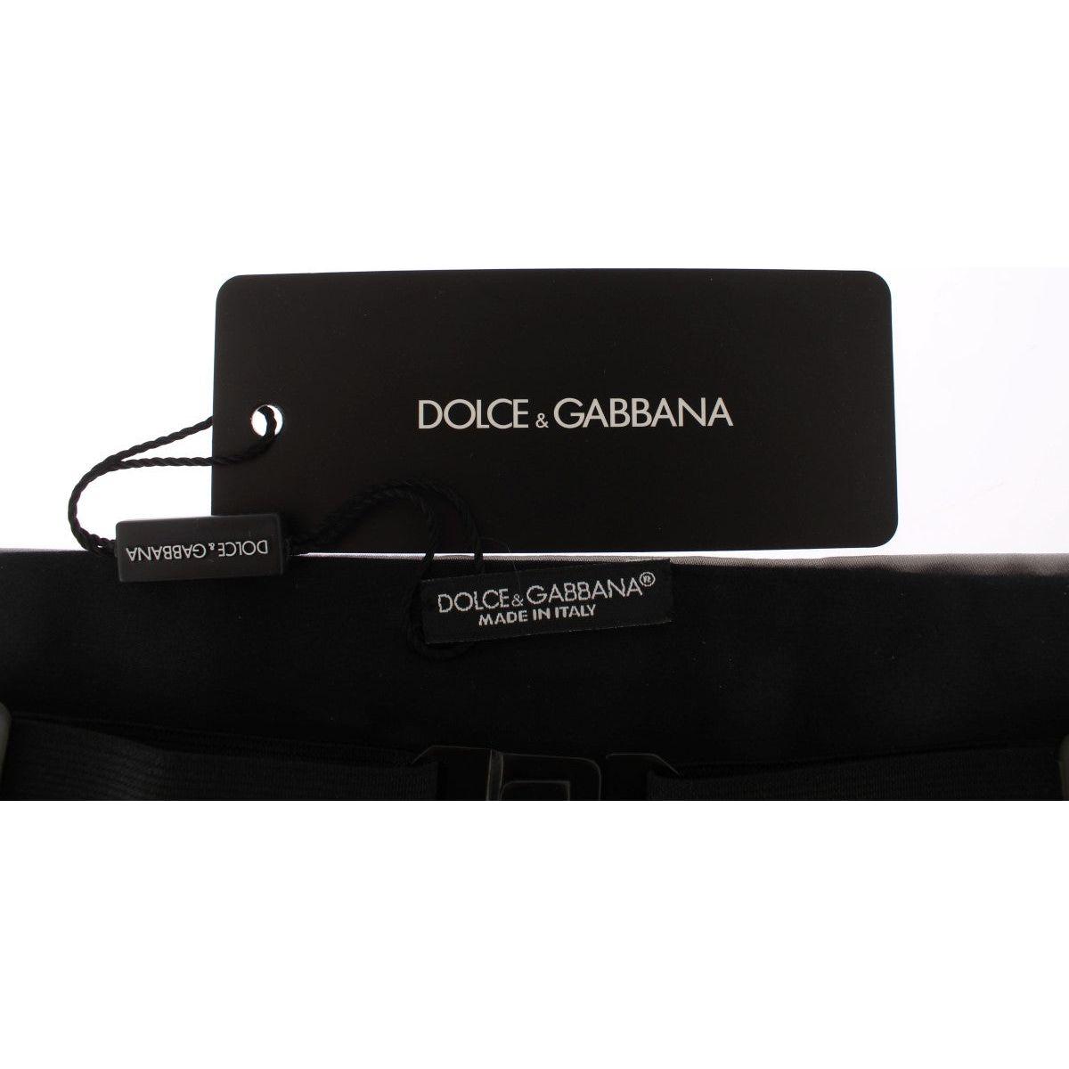 Dolce & Gabbana Elegant Silver Silk Cummerbund silver-wide-belt-silk-cummerbund