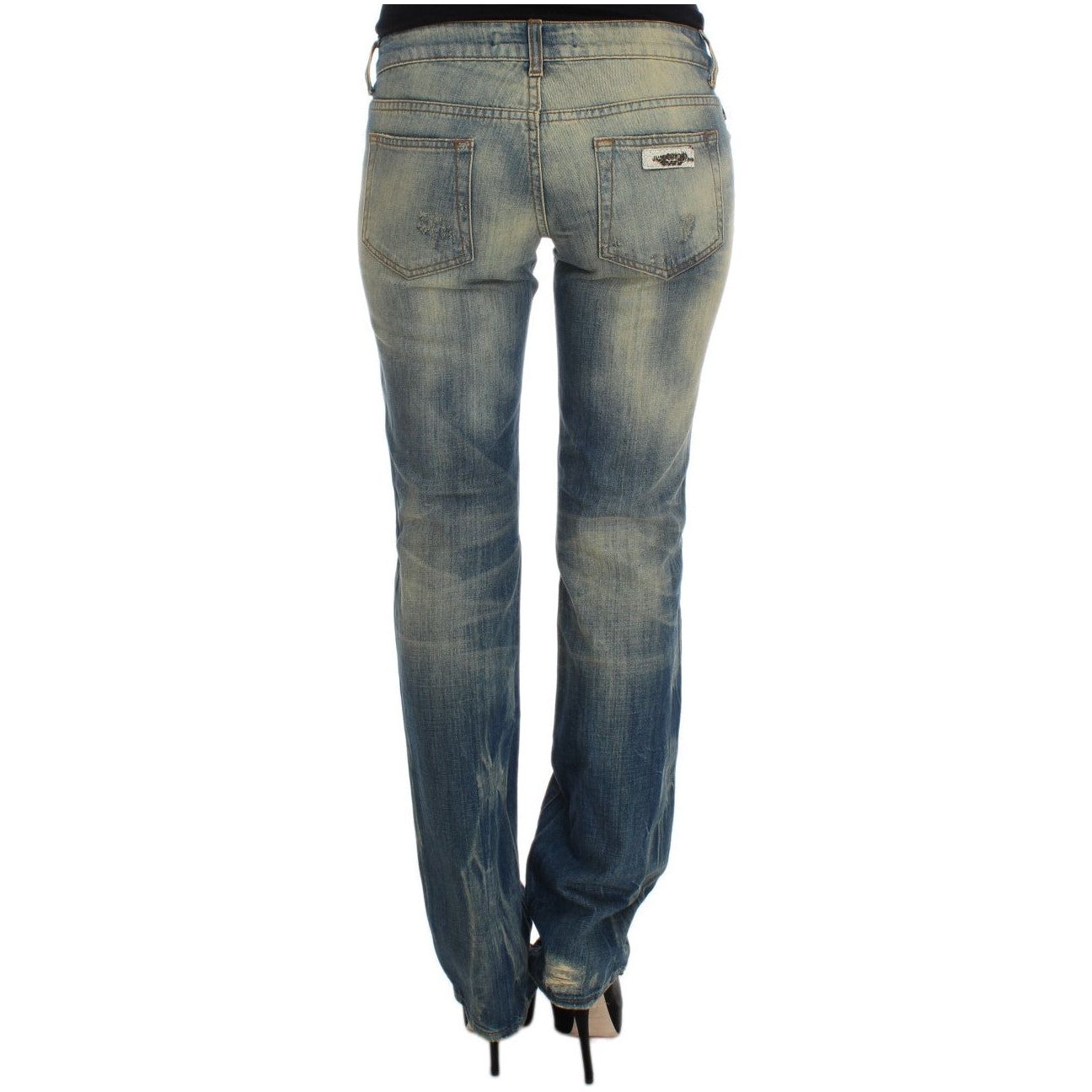 Cavalli Elegant Slim Bootcut Blue Jeans blue-wash-cotton-slim-fit-bootcut-jeans 318300-blue-wash-cotton-slim-fit-bootcut-jeans-2.jpg