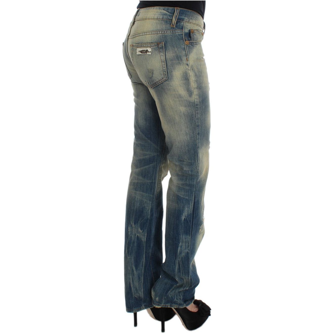 Cavalli Elegant Slim Bootcut Blue Jeans blue-wash-cotton-slim-fit-bootcut-jeans 318300-blue-wash-cotton-slim-fit-bootcut-jeans-3.jpg