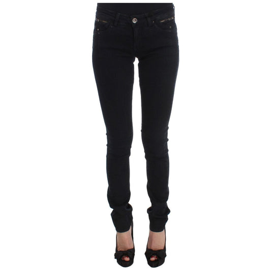 Costume National Sleek Slim Fit Designer Jeans in Classic Black black-cotton-slim-fit-denim-jeans Jeans & Pants