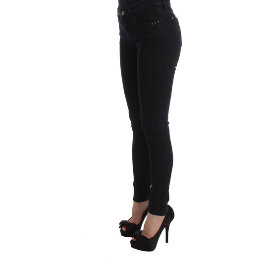 Costume National Sleek Black Slim Fit Designer Jeans black-cotton-slim-fit-denim-jeans-1 Jeans & Pants 318474-black-cotton-slim-fit-denim-jeans-2-1.jpg