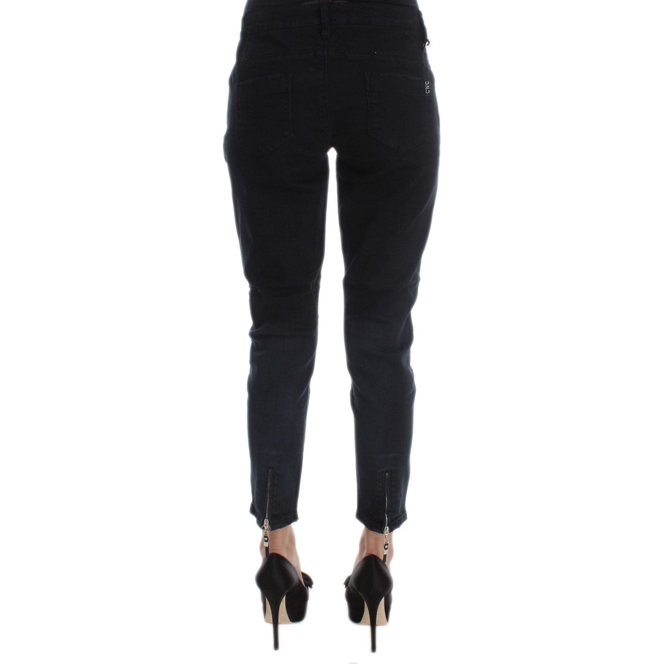 Costume National Sleek Slim Fit Black Denim Jeans Jeans & Pants black-cotton-slim-fit-cropped-jeans 318519-black-cotton-slim-fit-cropped-jeans-2.jpg