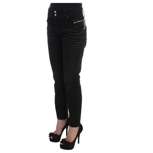 Costume National Elegant Black Slouchy Fit Jeans for Trendsetters Jeans & Pants black-cotton-slouchy-slims-fit-jeans