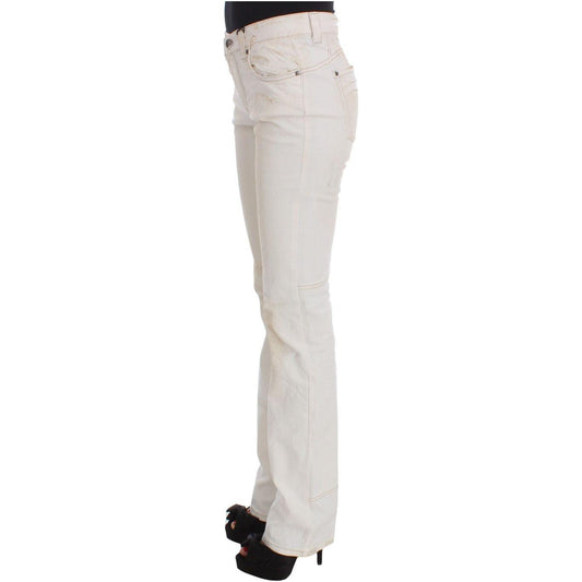 Costume National Chic White Slim Fit Designer Jeans white-cotton-slim-fit-bootcut-jeans 318831-white-cotton-slim-fit-bootcut-jeans-1.jpg