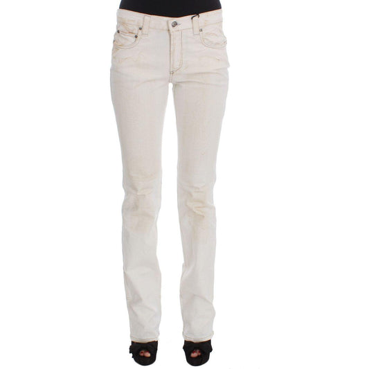 Costume National Chic White Slim Fit Designer Jeans white-cotton-slim-fit-bootcut-jeans 318831-white-cotton-slim-fit-bootcut-jeans.jpg