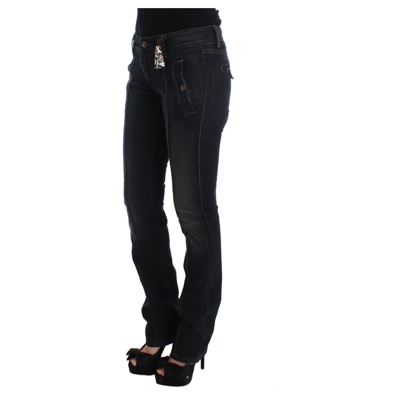 Ermanno Scervino Chic Slim Fit Italian Cotton Jeans blue-wash-cotton-slim-fit-jeans 318990-blue-wash-cotton-slim-fit-jeans-1.jpg