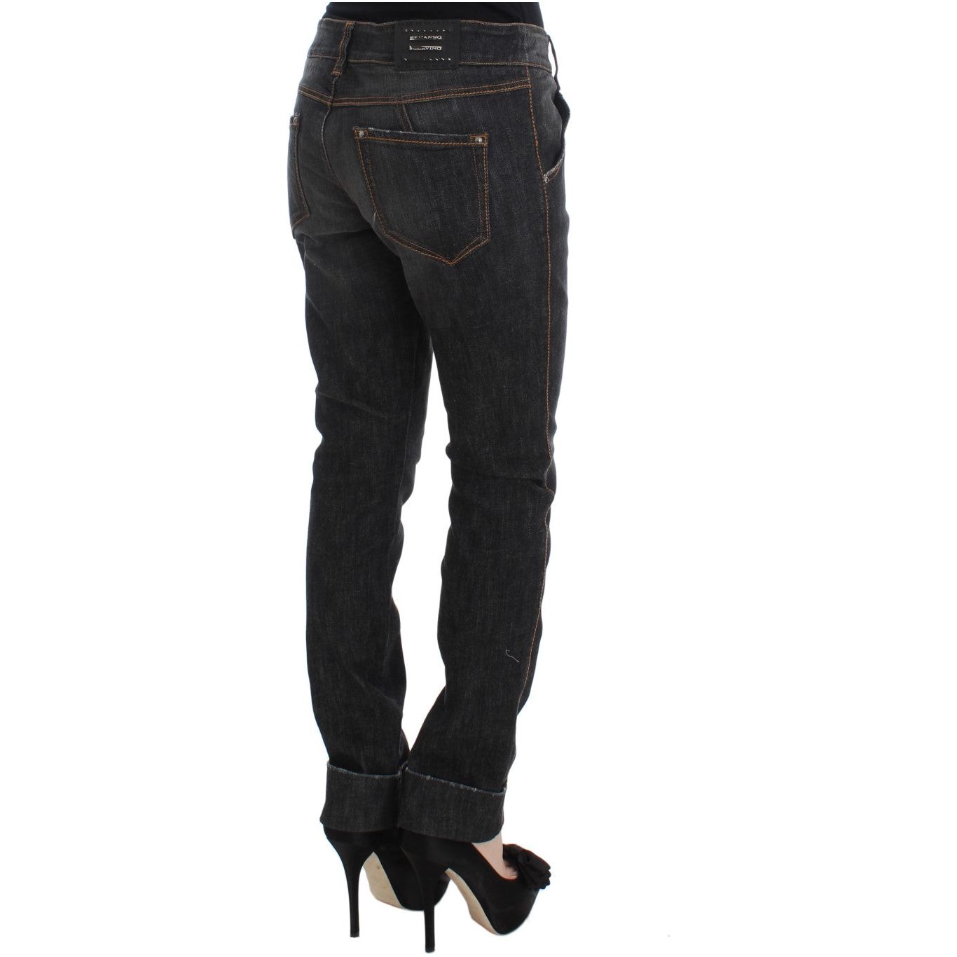 Ermanno Scervino Chic Slim Fit Gray Wash Jeans gray-cotton-slim-fit-denim-jeans