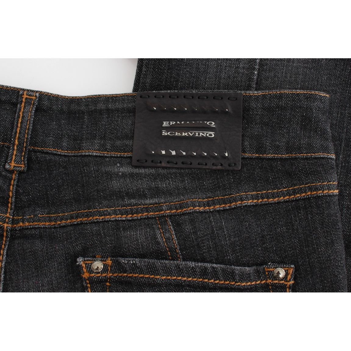Ermanno Scervino Chic Slim Fit Gray Wash Jeans gray-cotton-slim-fit-denim-jeans