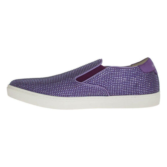 Dolce & Gabbana Elegant Purple Strass Fashion Sneakers MAN SNEAKERS purple-strass-canvas-logo-sneakers 321302-purple-strass-canvas-logo-sneakers-1.jpg