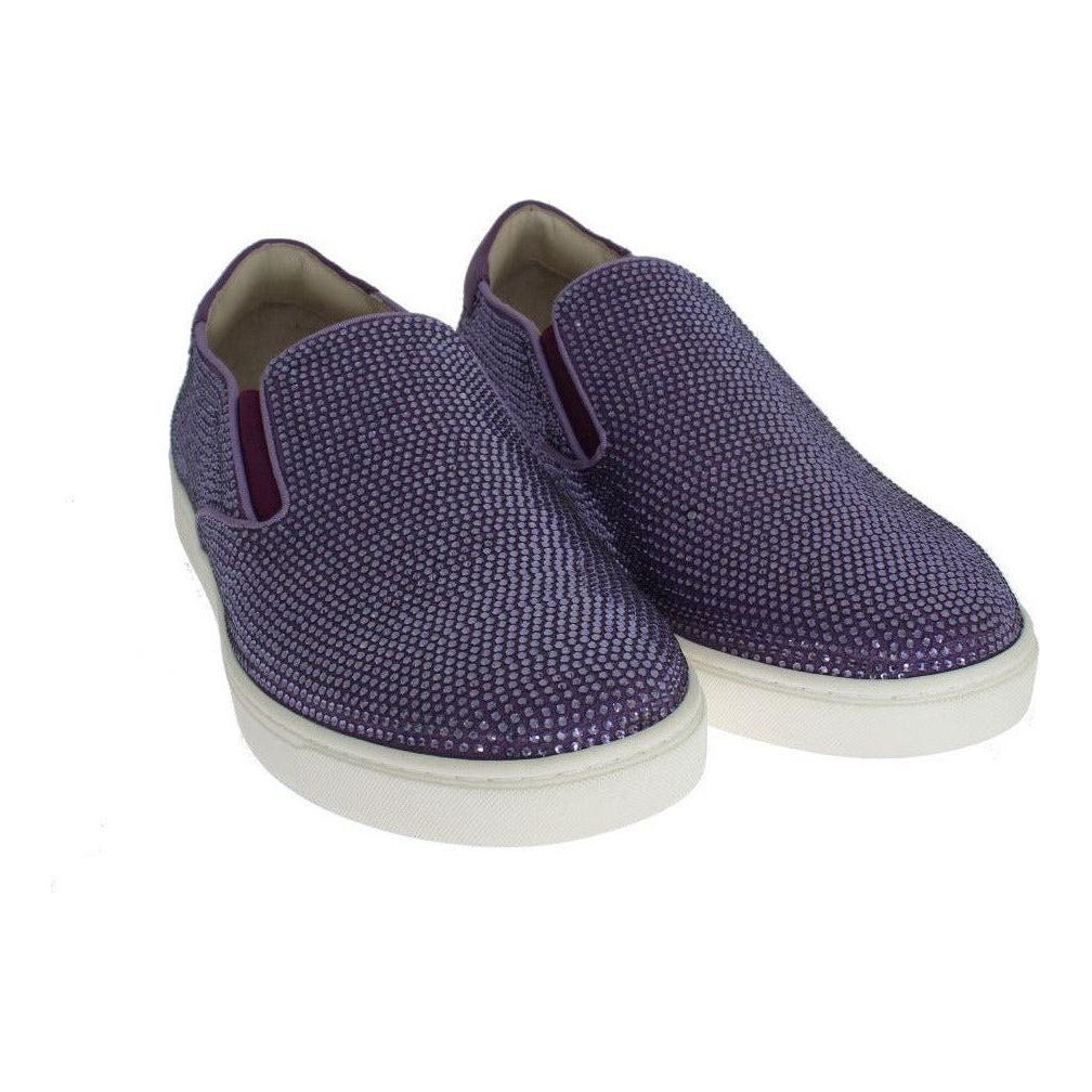 Dolce & Gabbana Elegant Purple Strass Fashion Sneakers purple-strass-canvas-logo-sneakers MAN SNEAKERS 321302-purple-strass-canvas-logo-sneakers-6.jpg