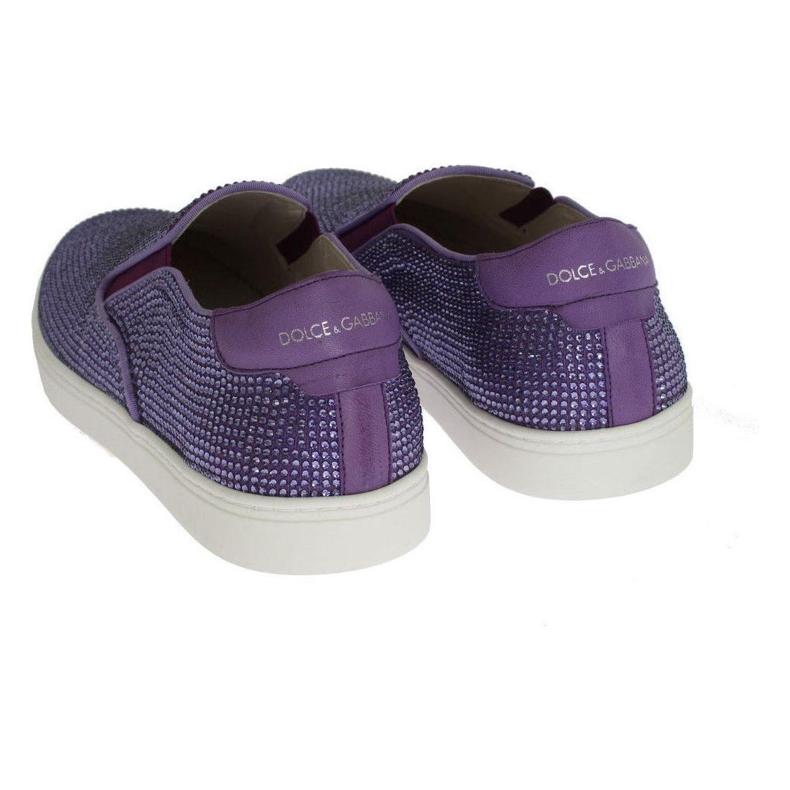 Dolce & Gabbana Elegant Purple Strass Fashion Sneakers purple-strass-canvas-logo-sneakers MAN SNEAKERS 321302-purple-strass-canvas-logo-sneakers-7.jpg