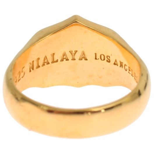 Nialaya Elegant Men's Gold Plated Silver Ring Ring gold-plated-925-sterling-silver-ring