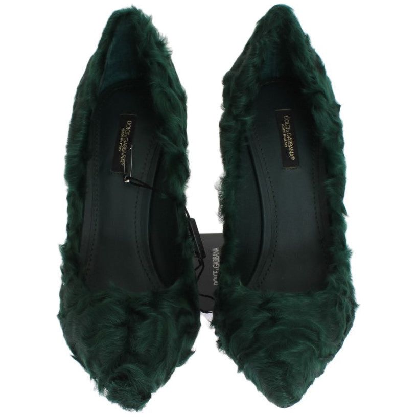 Dolce & Gabbana Elegant Green Xiangao Fur Leather Pumps green-xiangao-lamb-fur-leather-pumps 325166-green-xiangao-lamb-fur-leather-pumps-4_d899da43-c295-4201-b0e9-66eae7db2c97.jpg