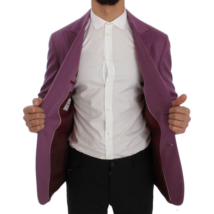 Dolce & Gabbana Elegant Purple Cashmere-Silk Blend Blazer purple-cashmere-slim-fit-blazer-jacket