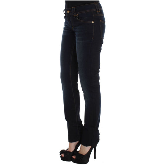 John Galliano Elegant Slim Fit Designer Jeans blue-wash-cotton-slim-fit-jeans-1