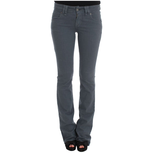 John Galliano Elegant Slim Fit Bootcut Jeans Jeans & Pants blue-cotton-blend-slim-fit-bootcut-jeans-2