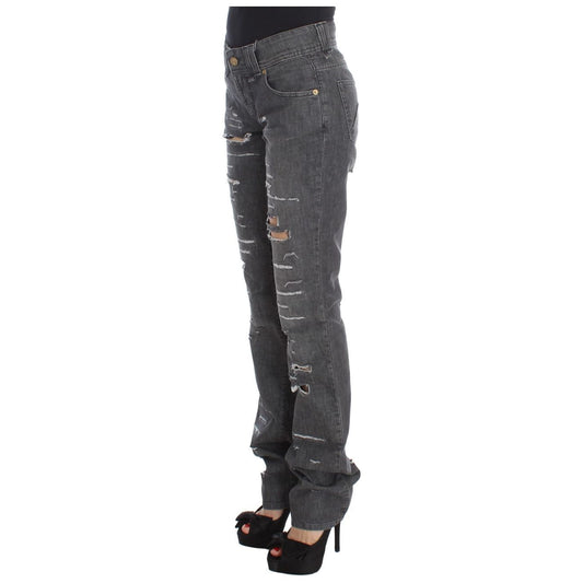John Galliano Chic Gray Wash Straight Fit Jeans gray-wash-cotton-torn-straight-fit-jeans 330252-gray-wash-cotton-torn-straight-fit-jeans-1.jpg