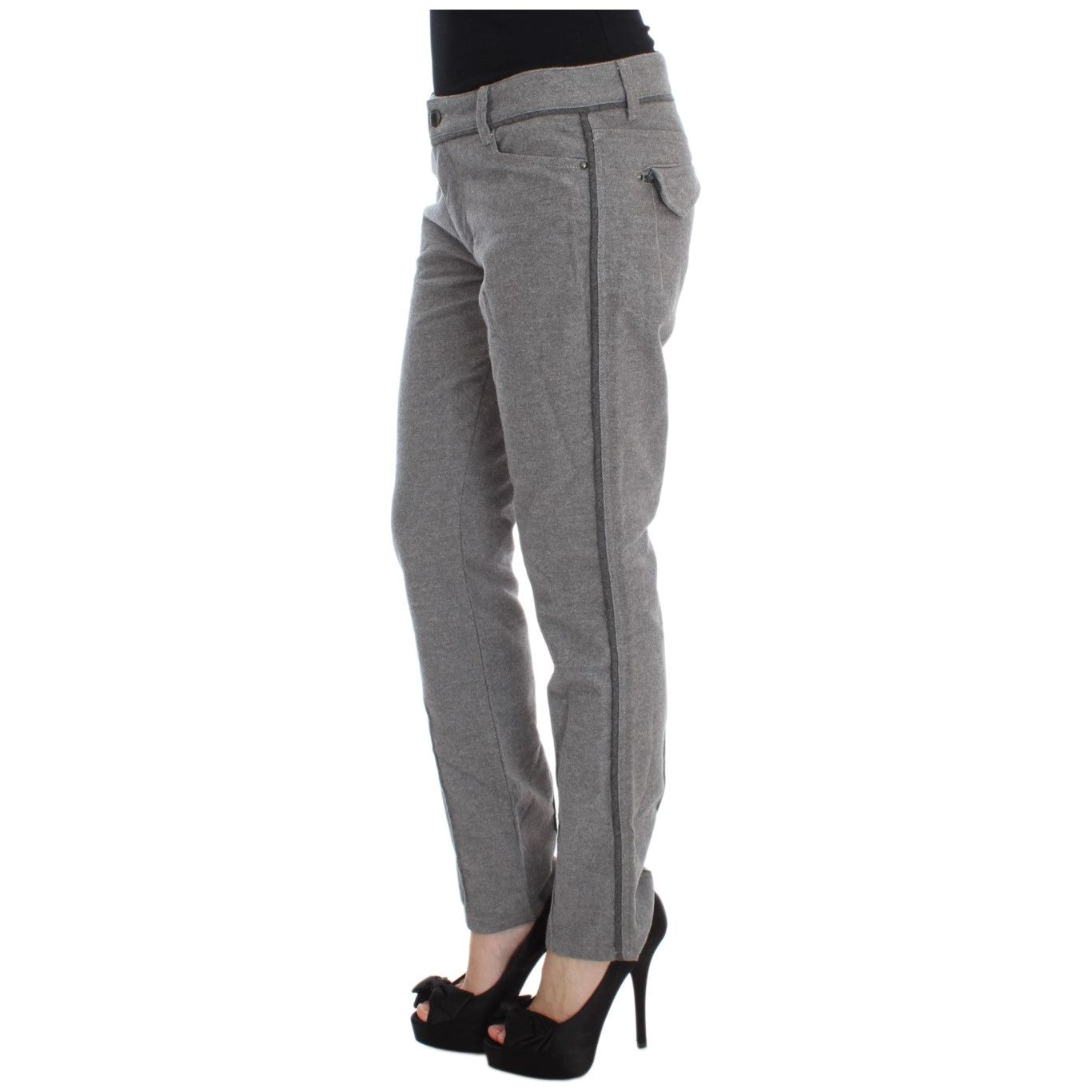Ermanno Scervino Chic Gray Casual Cotton Pants gray-cotton-straight-fit-casual-pants 330370-gray-cotton-straight-fit-casual-pants-1.jpg