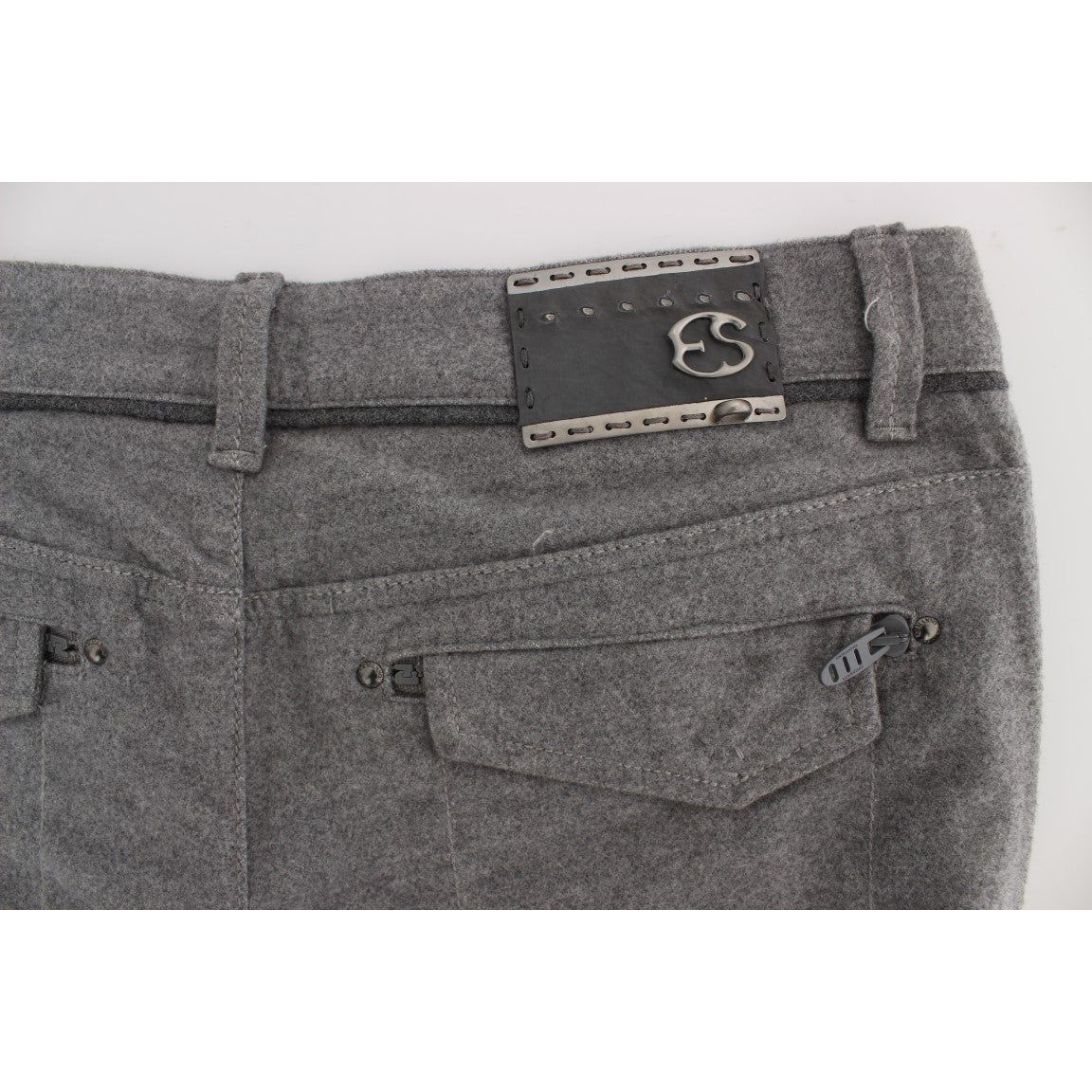 Ermanno Scervino Chic Gray Casual Cotton Pants gray-cotton-straight-fit-casual-pants 330370-gray-cotton-straight-fit-casual-pants-6.jpg