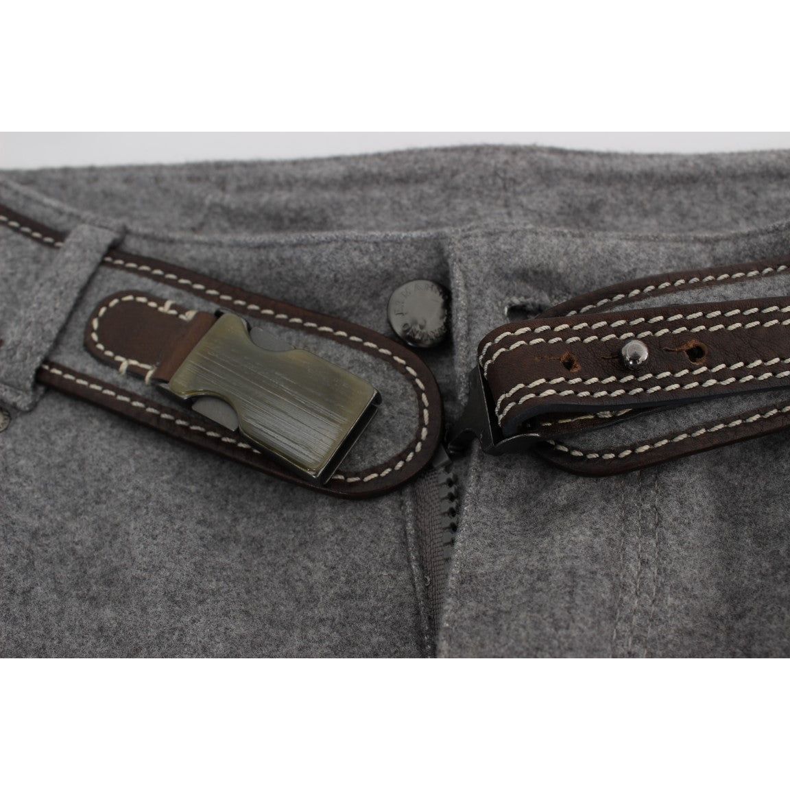 Ermanno Scervino Chic Gray Casual Cotton Pants gray-cotton-slim-fit-casual-bootcut-pants 330385-gray-cotton-slim-fit-casual-bootcut-pants-5.jpg