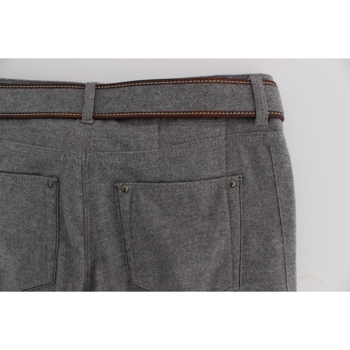 Ermanno Scervino Chic Gray Casual Cotton Pants gray-cotton-slim-fit-casual-bootcut-pants 330385-gray-cotton-slim-fit-casual-bootcut-pants-7.jpg