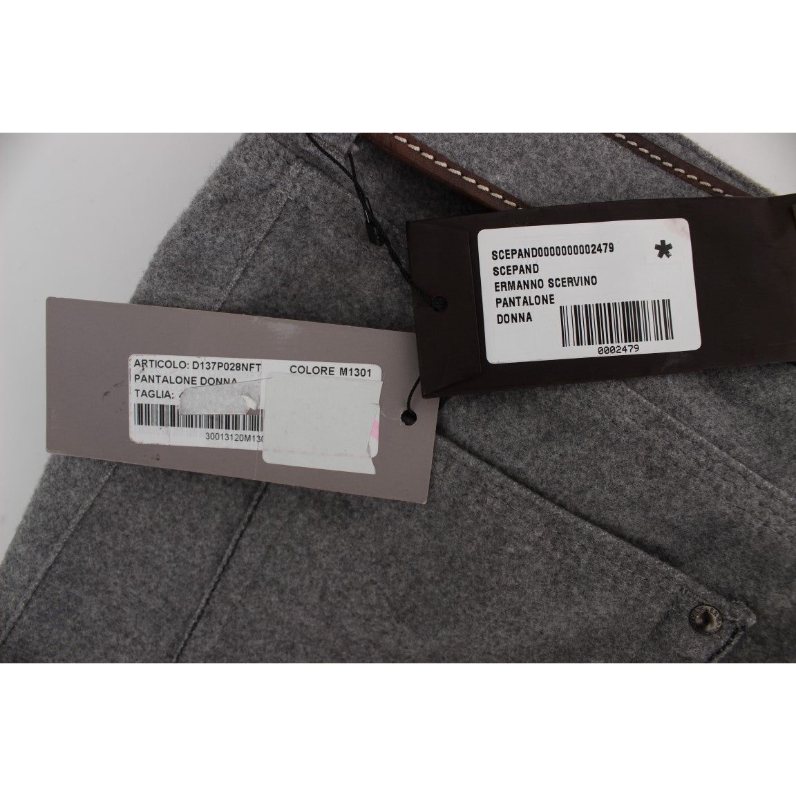 Ermanno Scervino Chic Gray Casual Cotton Pants gray-cotton-slim-fit-casual-bootcut-pants 330385-gray-cotton-slim-fit-casual-bootcut-pants-8.jpg
