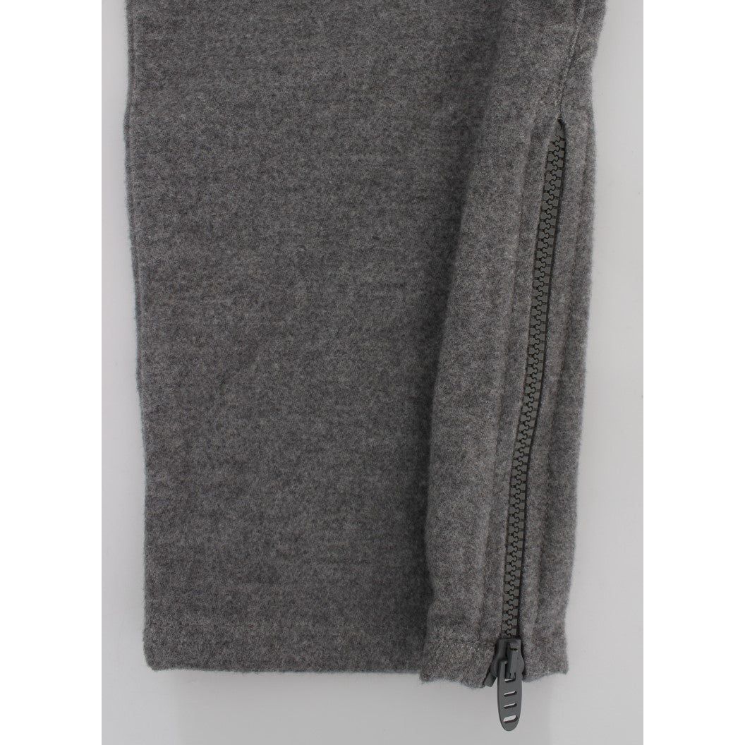 Ermanno Scervino Chic Gray Casual Cotton Pants gray-cotton-slim-fit-casual-bootcut-pants 330385-gray-cotton-slim-fit-casual-bootcut-pants-9.jpg