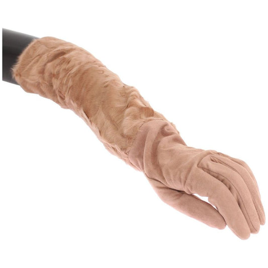 Dolce & Gabbana Elegant Beige Suede Elbow-Length Gloves beige-suede-xiangao-fur-elbow-gloves 332718-beige-suede-xiangao-fur-elbow-gloves.jpg