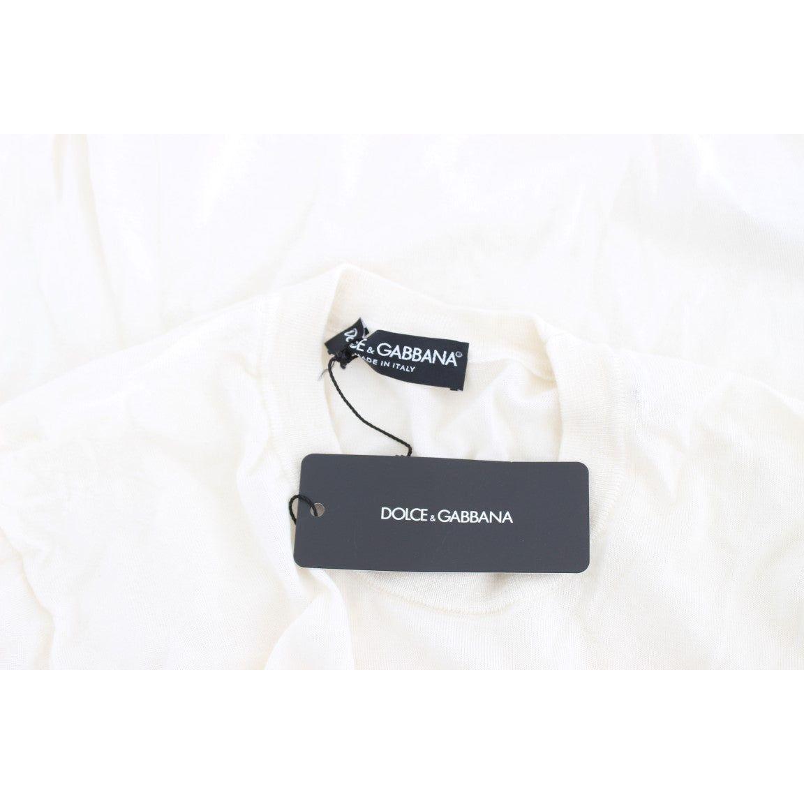 Dolce & Gabbana Elegant White Cashmere Sweater white-100-cashmere-sweater