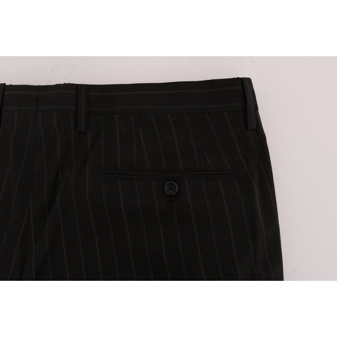 Dolce & Gabbana Elegant Brown Striped Dress Trousers brown-striped-cotton-dress-formal-pants