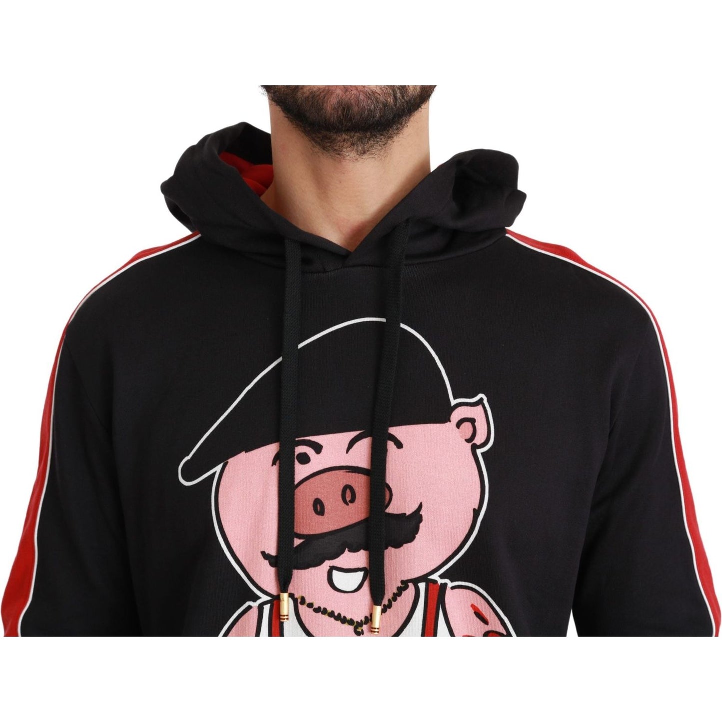 Dolce & Gabbana Elegant Black Hooded Sweater with Multicolor Motif black-pig-of-the-year-hooded-sweater 34-scaled-0ddedca2-014.jpg