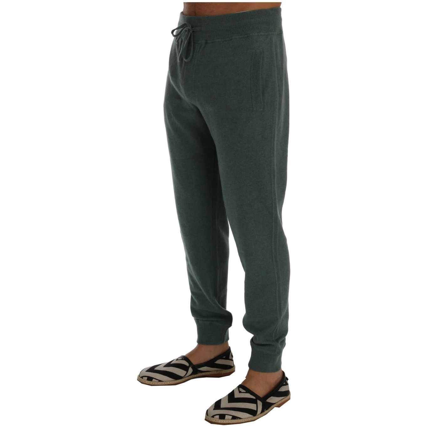 Dolce & Gabbana Elegant Green Cashmere Sport Pants green-cashmere-training-pants 346330-green-cashmere-training-pants-1.jpg