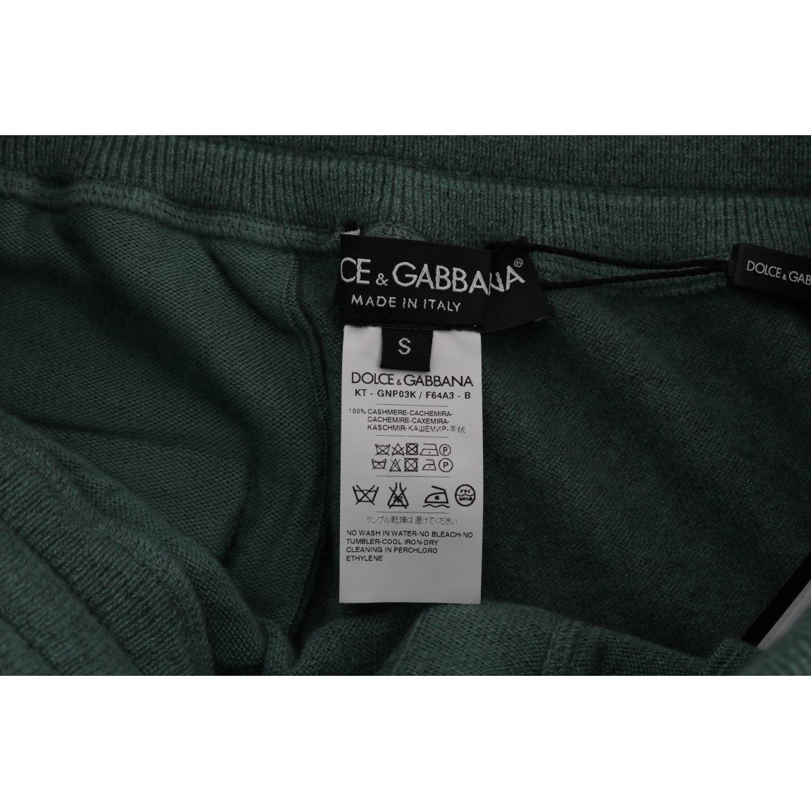 Dolce & Gabbana Elegant Green Cashmere Sport Pants green-cashmere-training-pants 346330-green-cashmere-training-pants-5.jpg