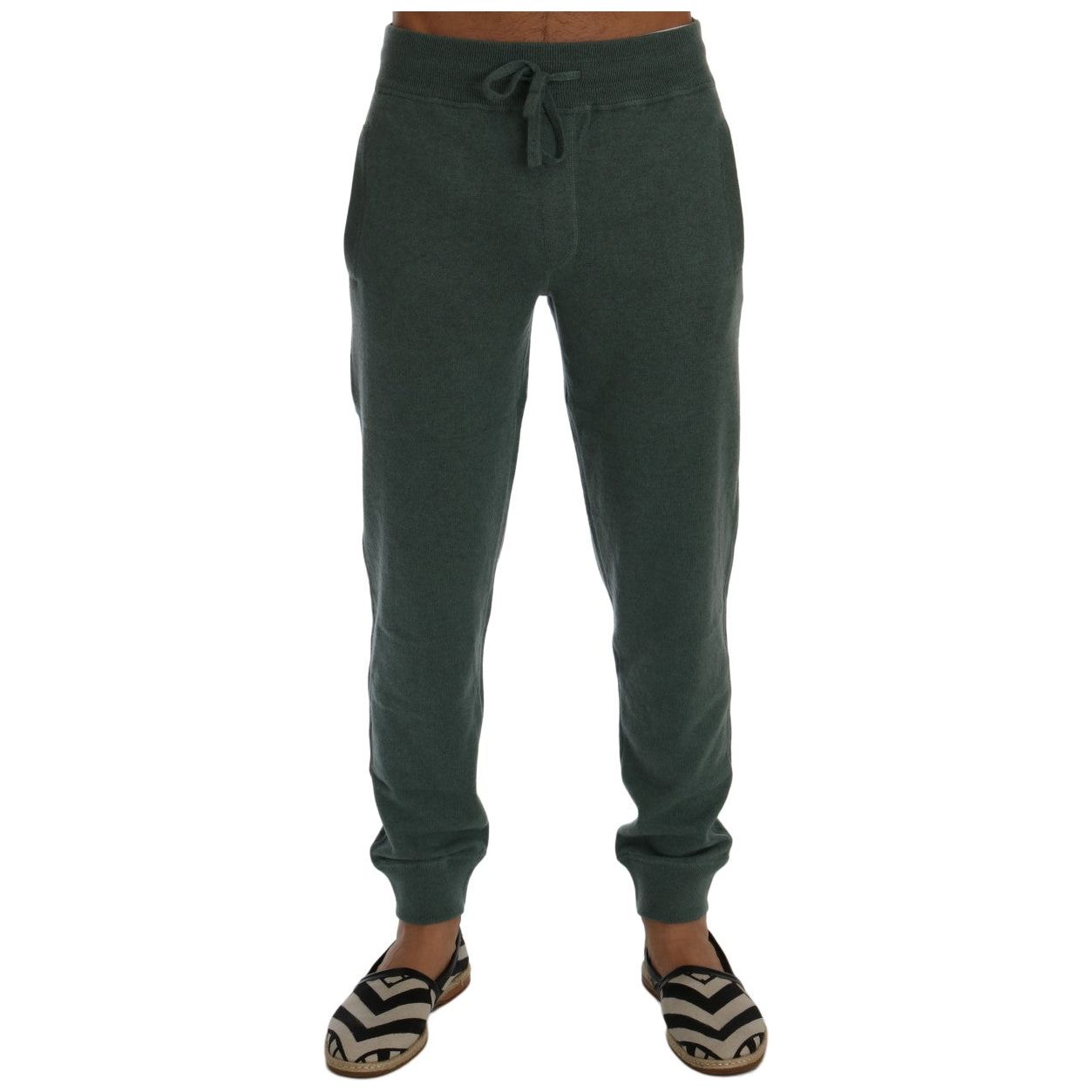 Dolce & Gabbana Elegant Green Cashmere Sport Pants green-cashmere-training-pants 346330-green-cashmere-training-pants.jpg